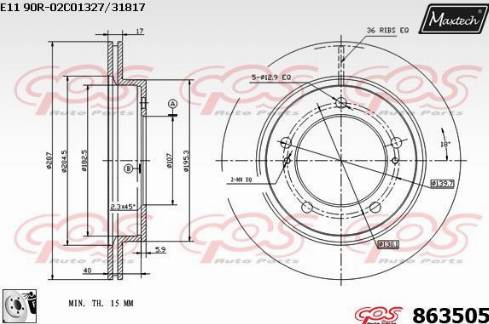 Maxtech 863505.0080 - Disque de frein cwaw.fr