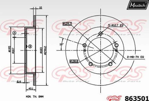 Maxtech 863501.0000 - Disque de frein cwaw.fr