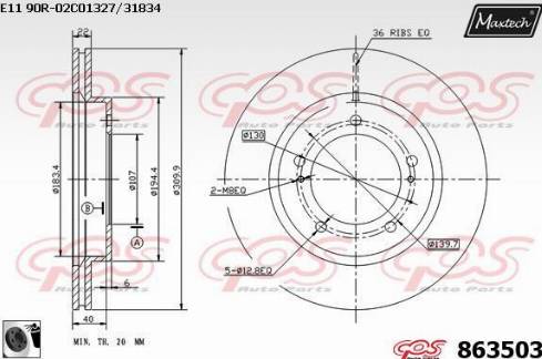 Maxtech 863503.0060 - Disque de frein cwaw.fr