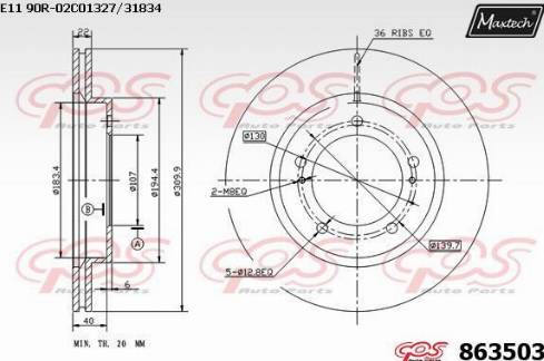 Maxtech 863503.0000 - Disque de frein cwaw.fr