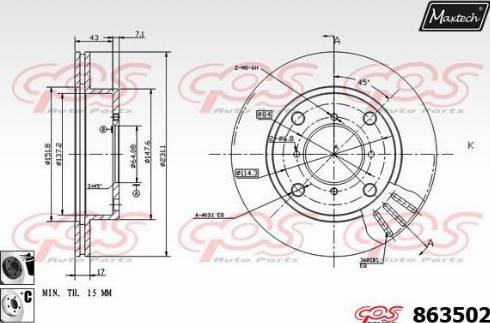 Maxtech 863502.6060 - Disque de frein cwaw.fr