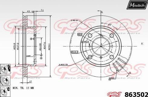 Maxtech 863502.6880 - Disque de frein cwaw.fr