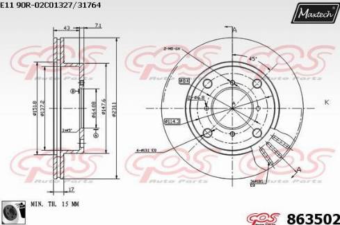 Maxtech 863502.0060 - Disque de frein cwaw.fr