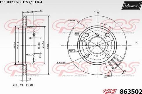 Maxtech 863502.0000 - Disque de frein cwaw.fr