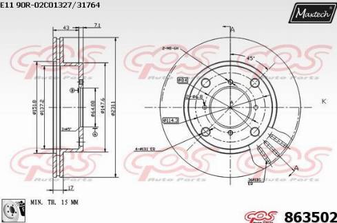 Maxtech 863502.0080 - Disque de frein cwaw.fr