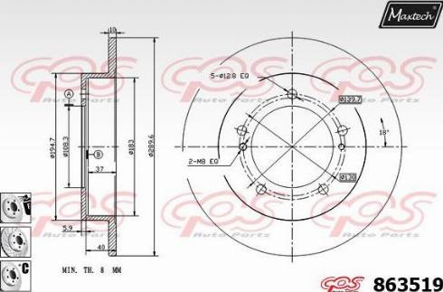 Maxtech 863519.6880 - Disque de frein cwaw.fr