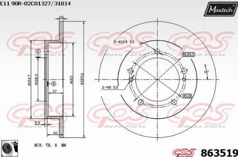 Maxtech 863519.0060 - Disque de frein cwaw.fr