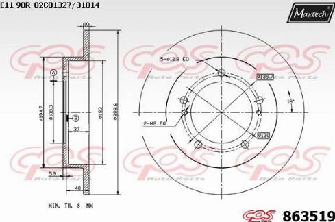 Maxtech 863519.0000 - Disque de frein cwaw.fr