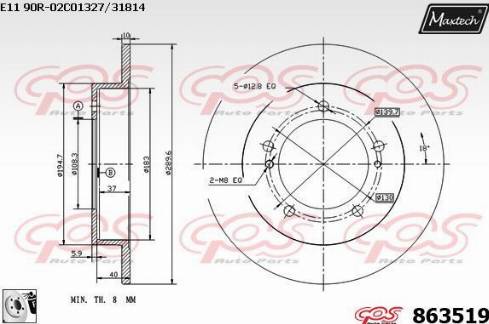 Maxtech 863519.0080 - Disque de frein cwaw.fr