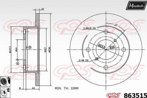 Maxtech 863515.6060 - Disque de frein cwaw.fr