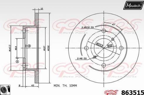 Maxtech 863515.0060 - Disque de frein cwaw.fr