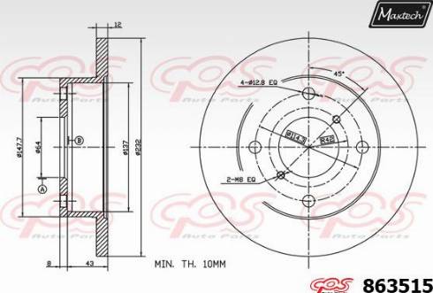 Maxtech 863515.0000 - Disque de frein cwaw.fr