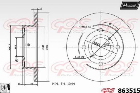 Maxtech 863515.0080 - Disque de frein cwaw.fr