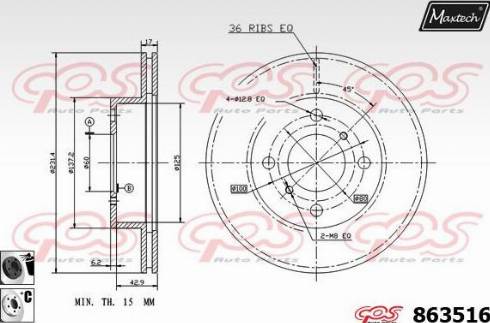 Maxtech 863516.6060 - Disque de frein cwaw.fr