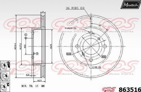 Maxtech 863516.6880 - Disque de frein cwaw.fr