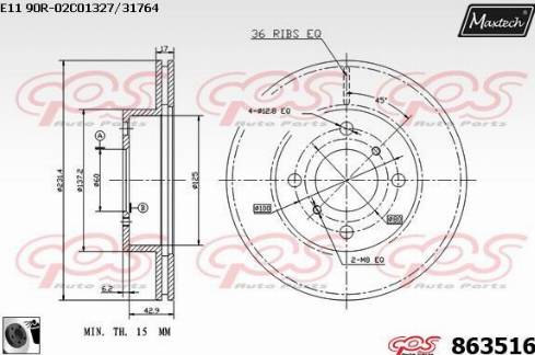 Maxtech 863516.0060 - Disque de frein cwaw.fr