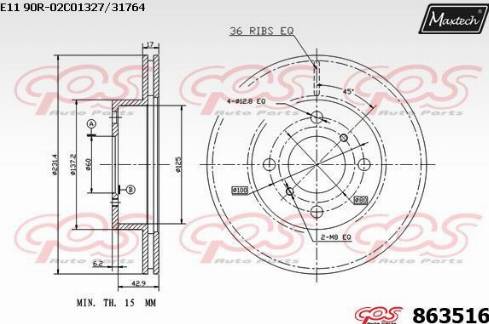 Maxtech 863516.0000 - Disque de frein cwaw.fr