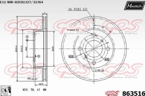 Maxtech 863516.0080 - Disque de frein cwaw.fr