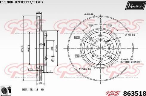 Maxtech 863518.0060 - Disque de frein cwaw.fr