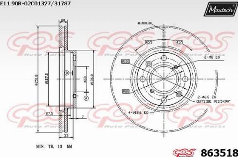 Maxtech 863518.0000 - Disque de frein cwaw.fr