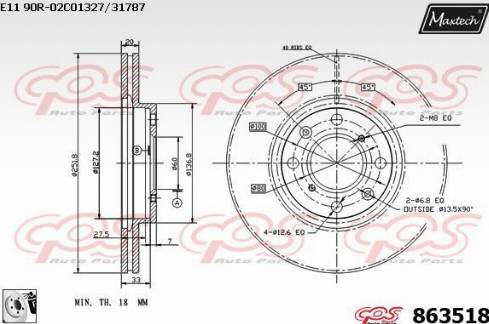 Maxtech 863518.0080 - Disque de frein cwaw.fr