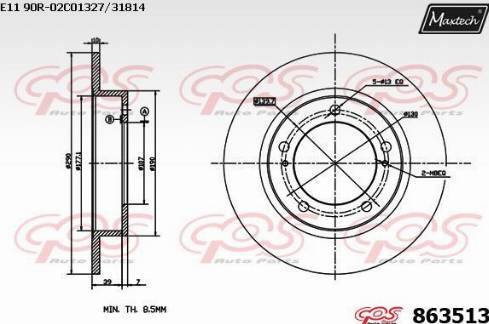 Maxtech 863513.0000 - Disque de frein cwaw.fr