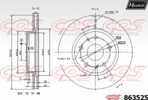 Maxtech 863525.0000 - Disque de frein cwaw.fr