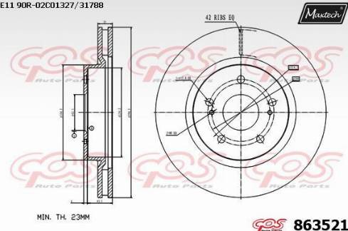 Maxtech 863521.0000 - Disque de frein cwaw.fr