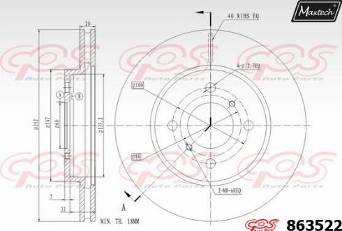 Maxtech 863522.0000 - Disque de frein cwaw.fr