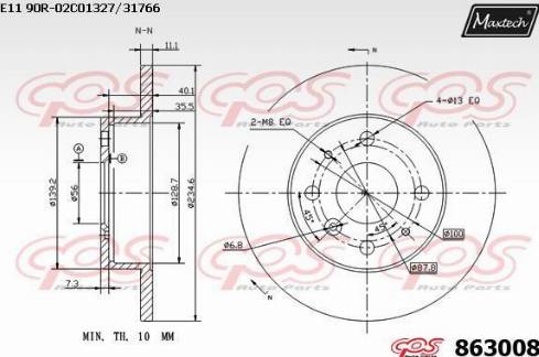 Maxtech 863008.0000 - Disque de frein cwaw.fr