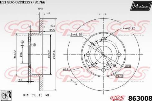 Maxtech 863008.0080 - Disque de frein cwaw.fr