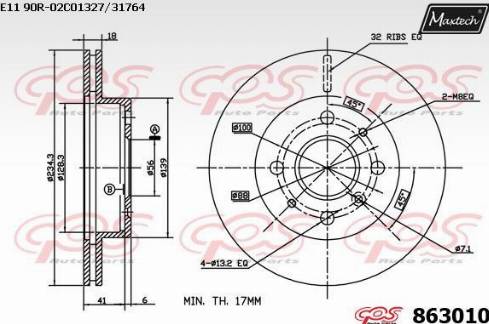 Maxtech 863010.0000 - Disque de frein cwaw.fr