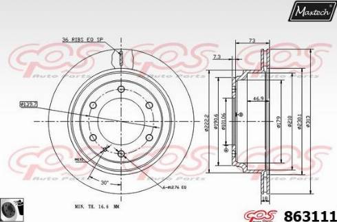 Maxtech 863111.0060 - Disque de frein cwaw.fr