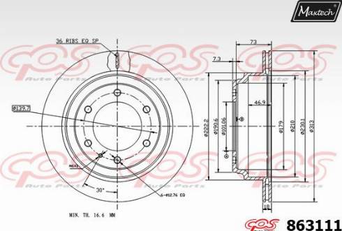 Maxtech 863111.0000 - Disque de frein cwaw.fr