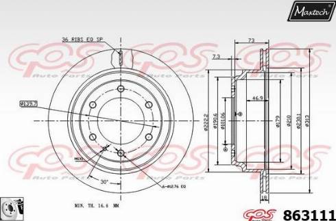 Maxtech 863111.0080 - Disque de frein cwaw.fr