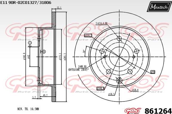 Maxtech 863111 - Disque de frein cwaw.fr