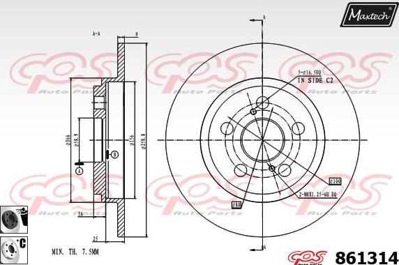 Maxtech 863126 - Disque de frein cwaw.fr