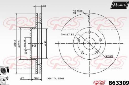 Maxtech 863309.6060 - Disque de frein cwaw.fr