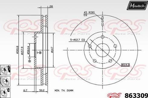 Maxtech 863309.6880 - Disque de frein cwaw.fr