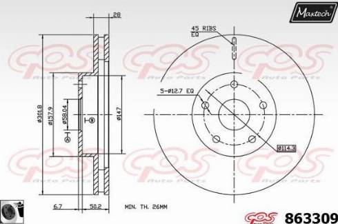 Maxtech 863309.0060 - Disque de frein cwaw.fr