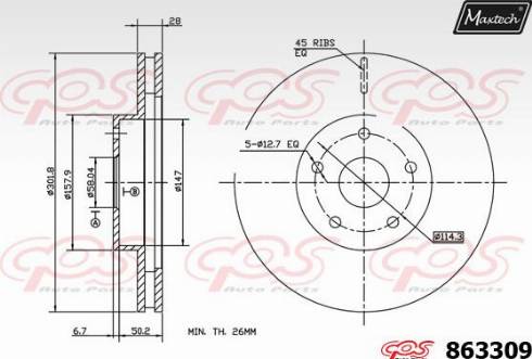 Maxtech 863309.0000 - Disque de frein cwaw.fr