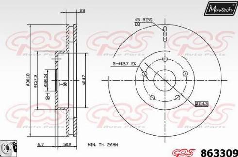 Maxtech 863309.0080 - Disque de frein cwaw.fr