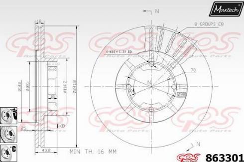 Maxtech 863301.6980 - Disque de frein cwaw.fr