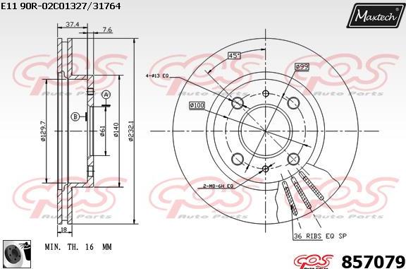 Maxtech 800105 - Vis, disque de frein cwaw.fr