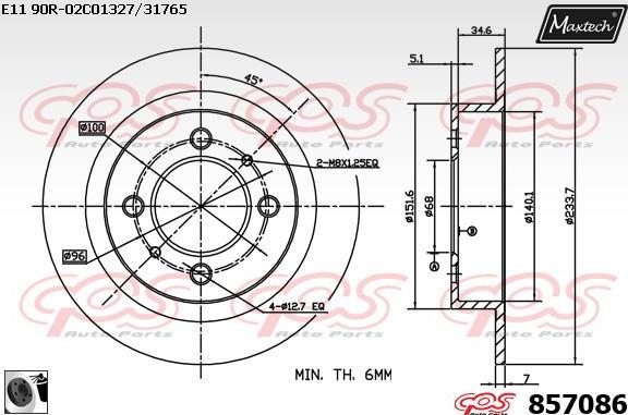 Maxtech 800106 - Vis, disque de frein cwaw.fr