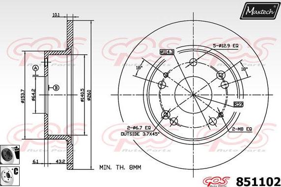 Maxtech 800108 - Vis, disque de frein cwaw.fr