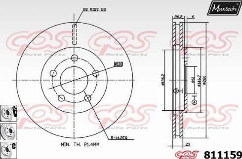 Maxtech 811159.6880 - Disque de frein cwaw.fr