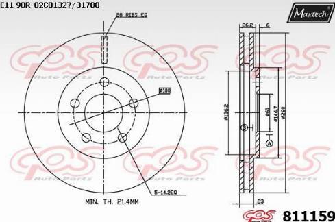 Maxtech 811159.0000 - Disque de frein cwaw.fr