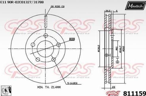 Maxtech 811159.0080 - Disque de frein cwaw.fr