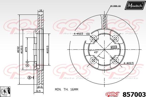 Maxtech 811169 - Disque de frein cwaw.fr